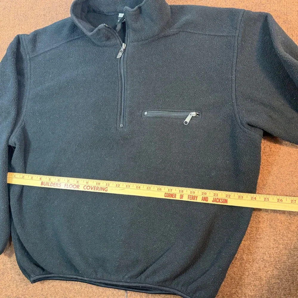 A+ The North Face Fleece Pullover Mens XL Black 1/4 Zip Made in USA Vintage R672